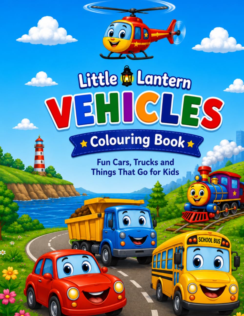 Little Lantern Vehicles Colouring Book: Fun Cars, Trucks and Things That Go for Kids