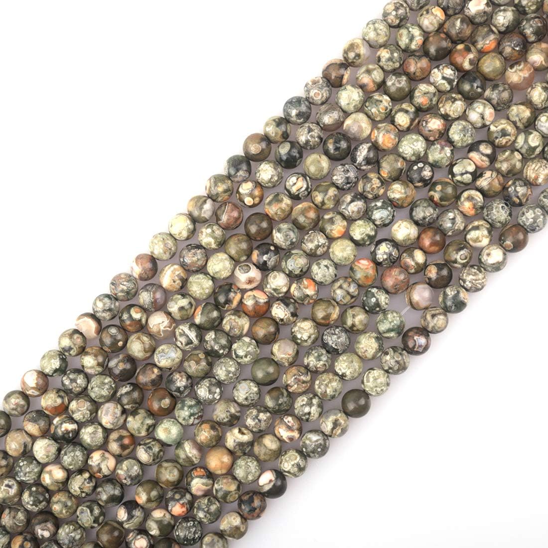 4mm Natural Green Rainforest Jasper Gemstone Round Loose Stone Beads for Jewelry Making DIY Crafts Design 1 Strand 15" APPR.98-100pcs - Image 3