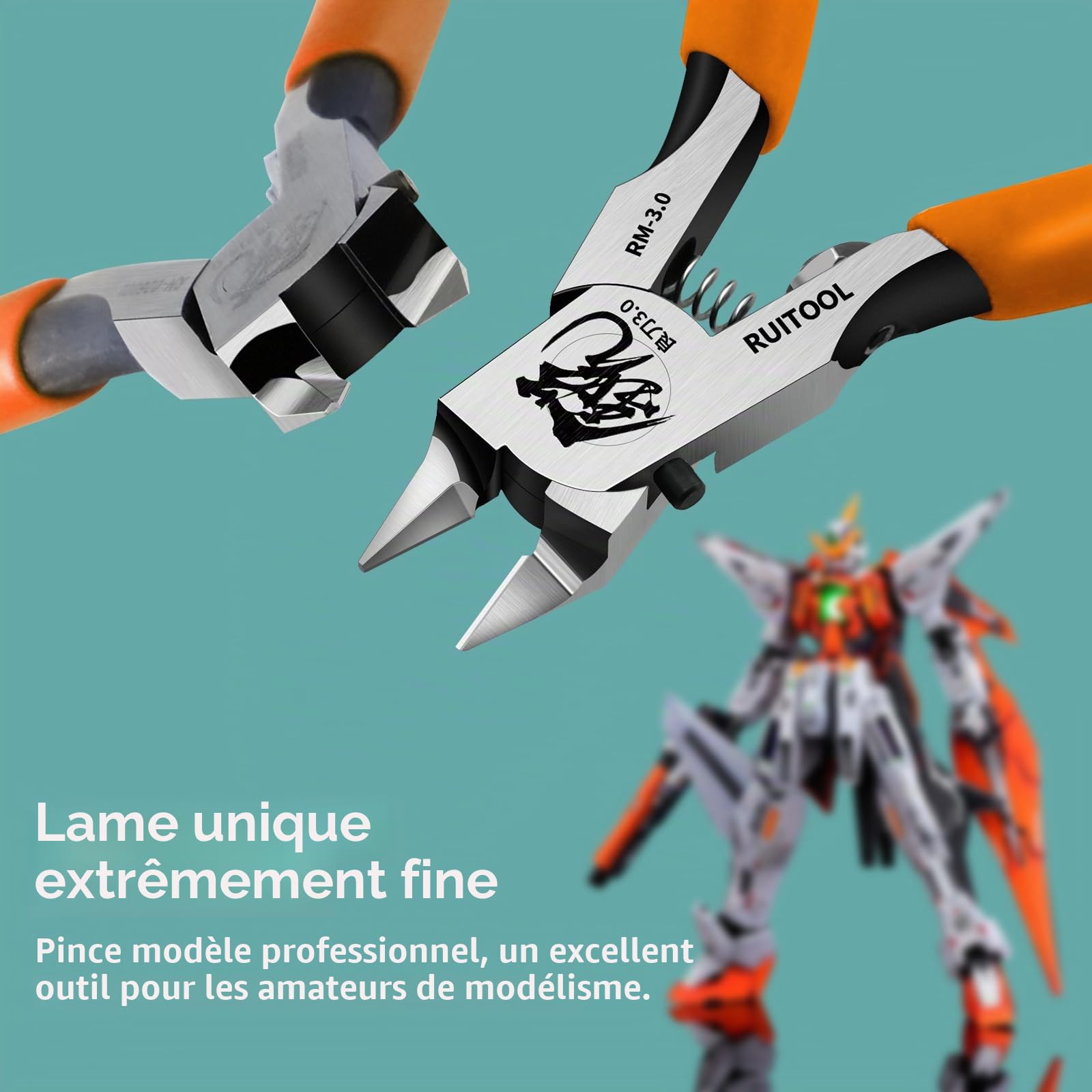 RUITOOL Pince coupante de dégrappage à lame simple ultrafine et poignée antidérapante pour maquettisme et Gunpla, 12,9 cm