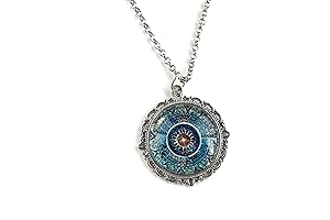 Blue Mandala Necklace: Handmade Meditation Jewelry for Tranquil Souls