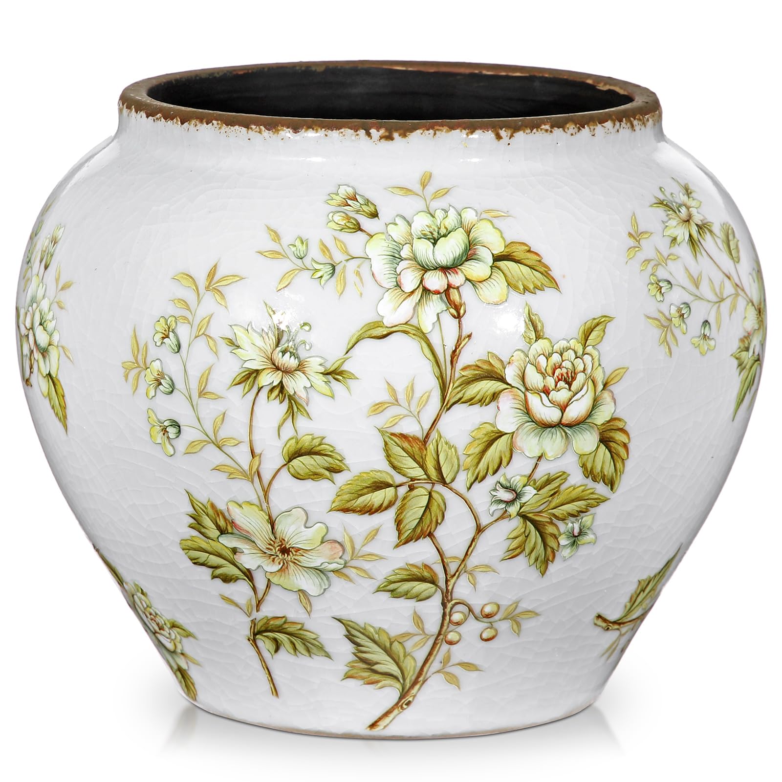 Hollyone Ceramiczny wazon glazurowany, 15 cm, dekoracyjny wazon na kwiaty, ręcznie robiona ceramika do dekoracji wnętrz, łazienki, świeżych kwiatów, sztucznych aranżacji kwiatowych, centralnego stołu