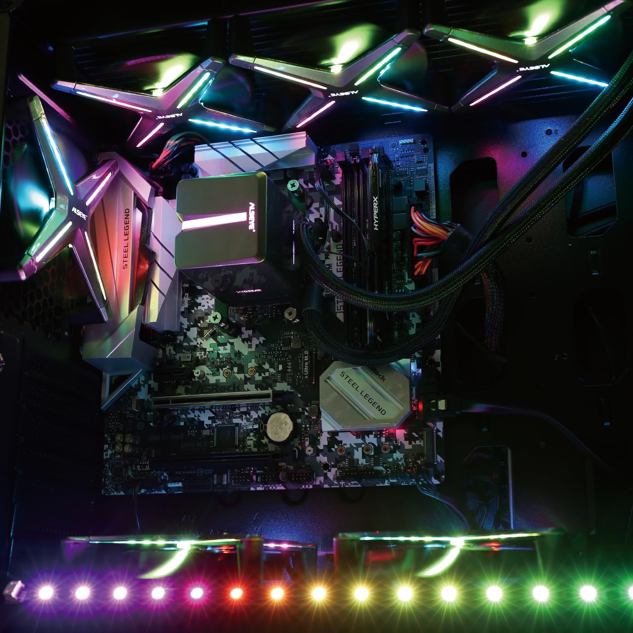 ALSEYE X12 Case Fan ARGB PWM Computer Air Cooling Fan - High Performance Silent Operation 120mm RGB CPU Cooling (Golden, Reverse Blade)