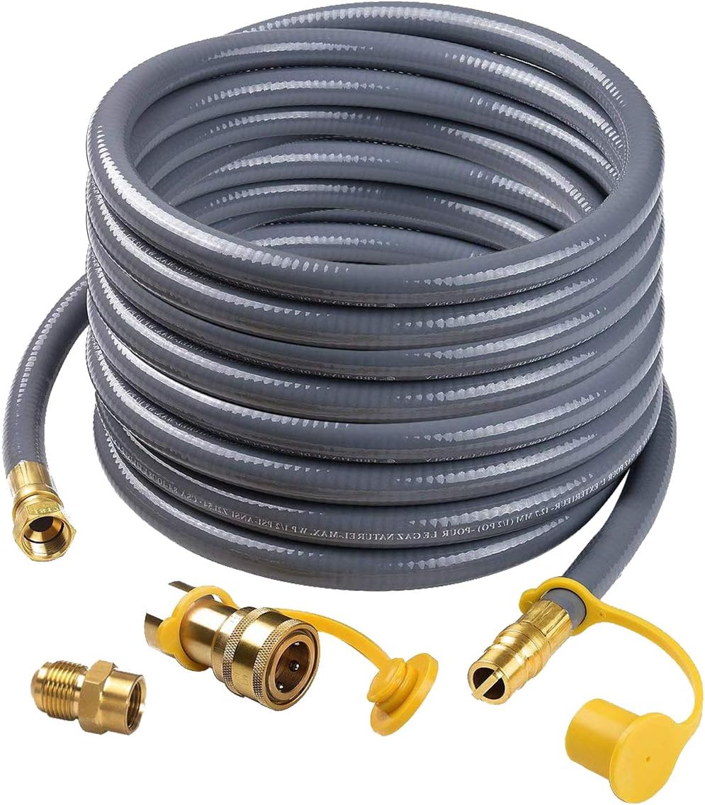 Camplux 24 Feet 1/2 Inch Natural Gas Hose with Quick Connect Fittings