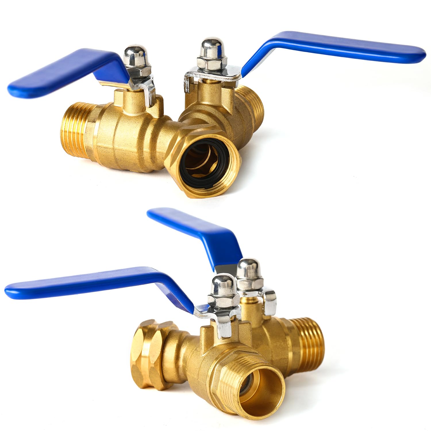 Royal Gardineer distributore d'acqua per tubo: Adattatore per rubinetto a 2 vie con 2 valvole per tubi da giardino (distributore d'acqua per irrigazione