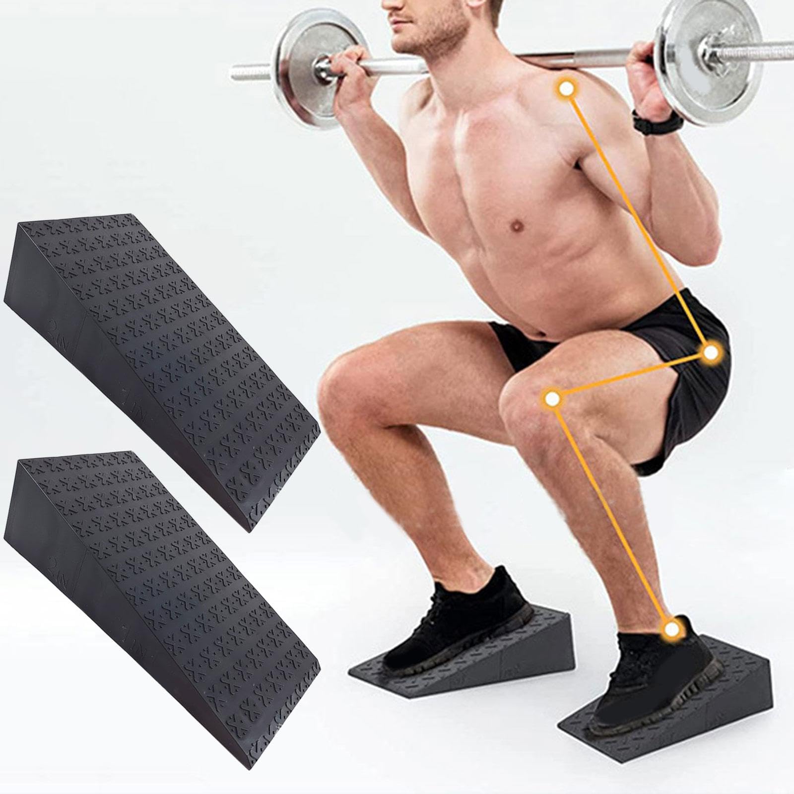 2 Stück Kniebeugen-Keilblöcke, Yoga-Block für Pilates, Krafttraining, Fitness