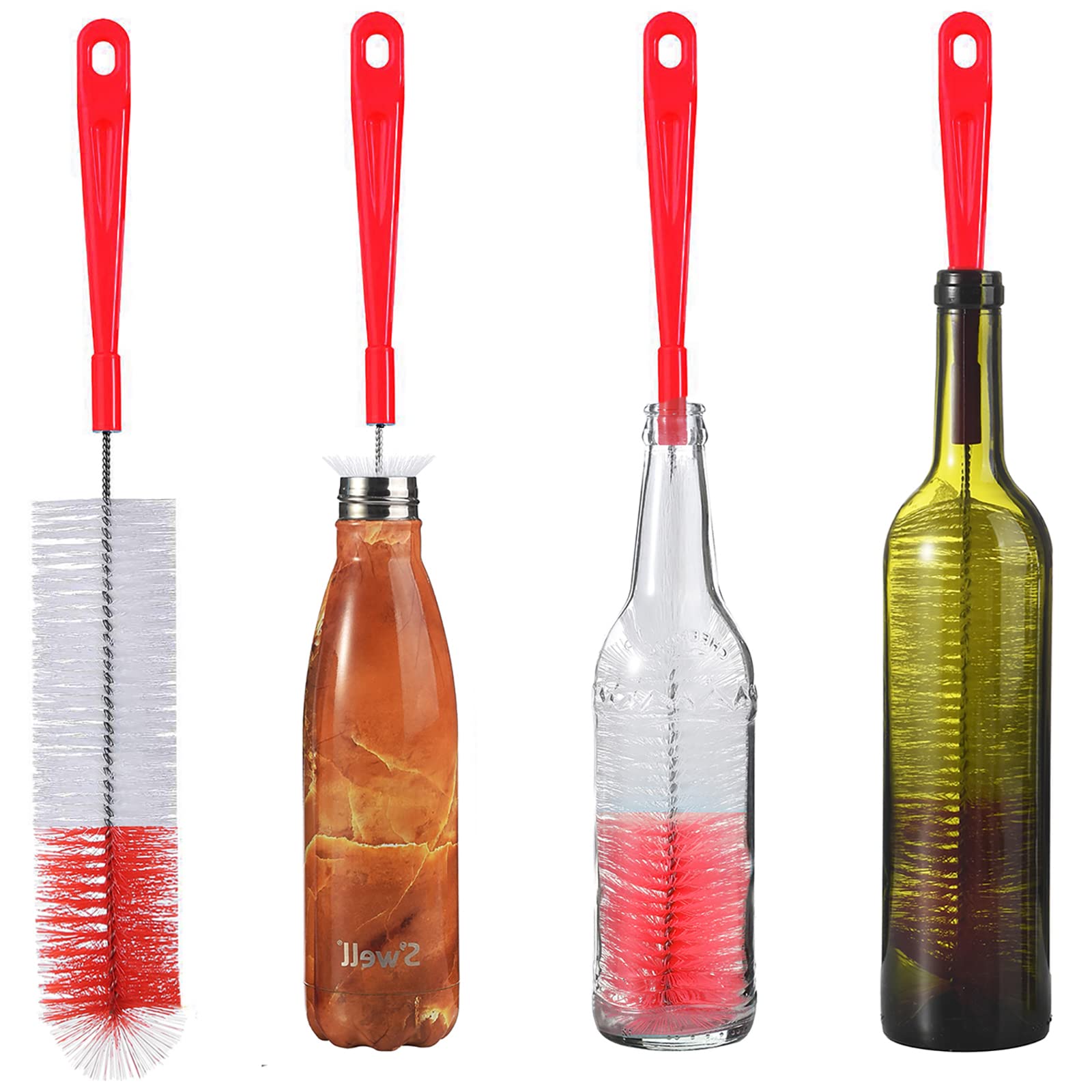 Amazon.com: ALINK 16in Extra Long Red Bottle Cleaning Brush Cleaner for  Washing Narrow Neck Beer/ Wine/ Thermos/ Sport Well, Brewing Bottles,  Hummingbird Feeder : Health & Household
