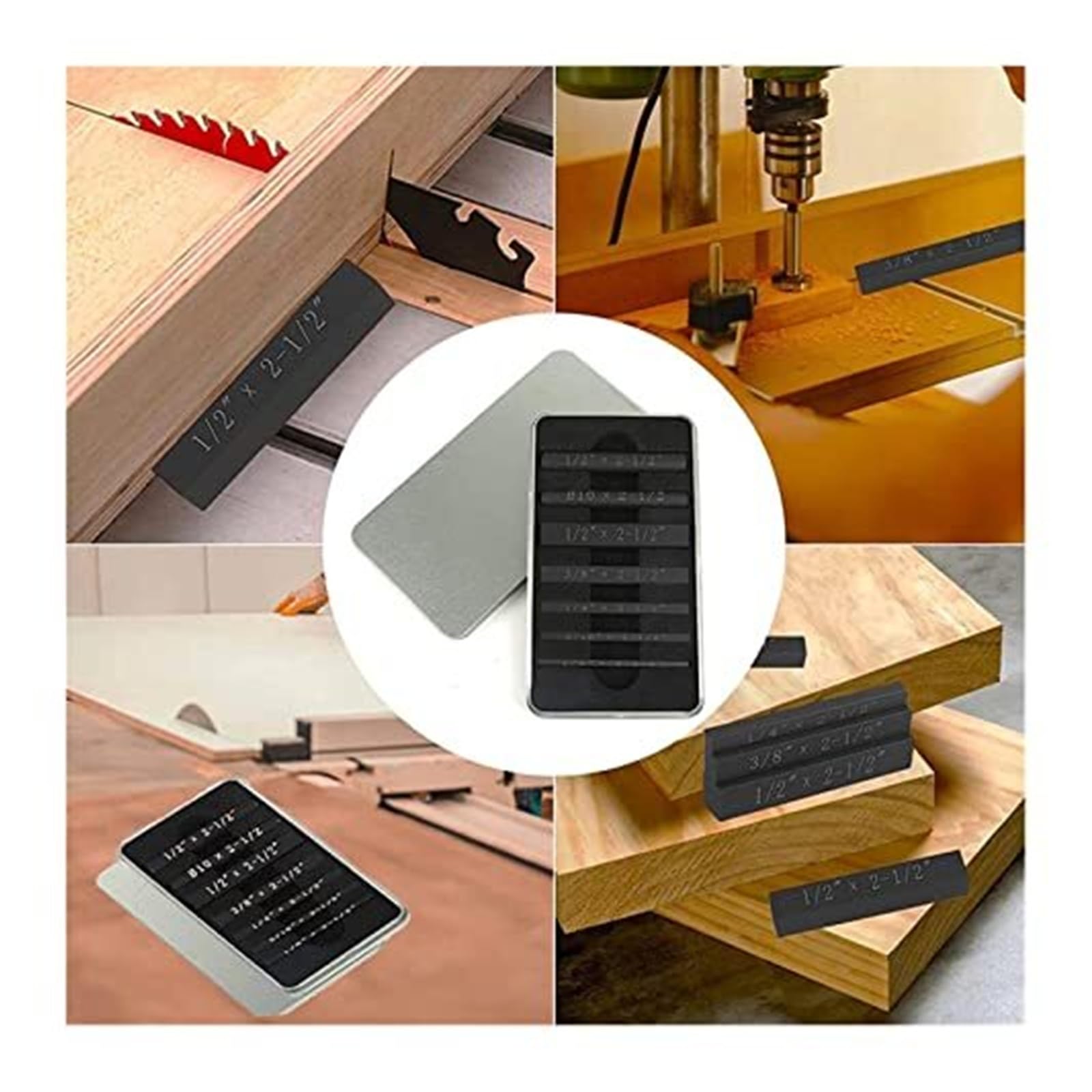 Zestaw 7-częściowych bloków montażowych Precyzyjne pręty ze stopu aluminium do obróbki drewna (Rosso)(Nero)