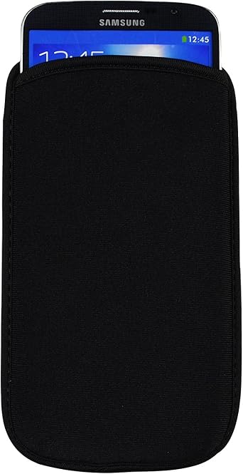 Black Universal Neoprene Shock Absorbing Proof Pouch Sleeve Case for LG W41 Velvet 5G Motorola Edge Moto G Power 2021 G Pure 2021 G Stylus 2021 BLU G90 Pro G91 Pro G51 Plus