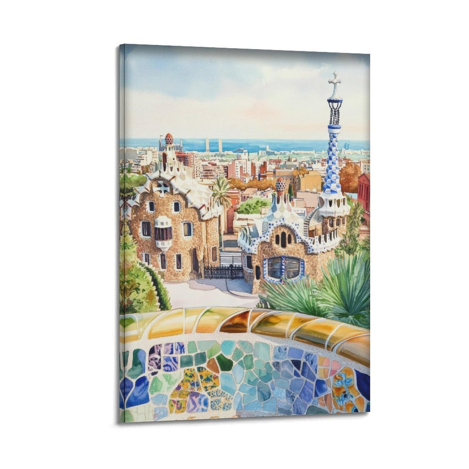xiaoxiaoshen Barcelona Spain Travel Scenic City Gift for Home Canvas Poster Wall Art Prints Room Aesthetic Murals Bedroom And Living Decorations 20x30inch(50x75cm)
