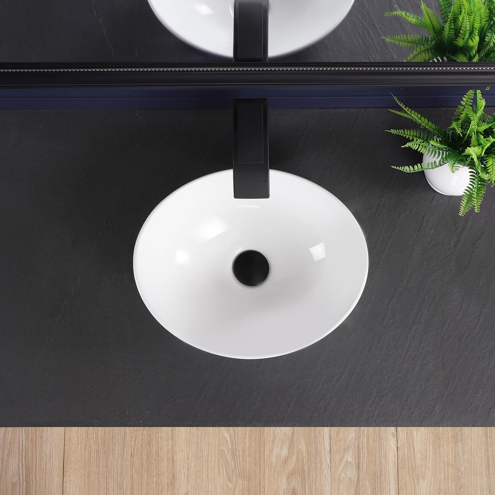 Zlewozmywak 40 cm x 33 cm owalny zlew łazienkowy nowoczesny biały porcelanowy ceramiczny nad blatem wpuszczana umywalka do łazienki umywalka artystyczna