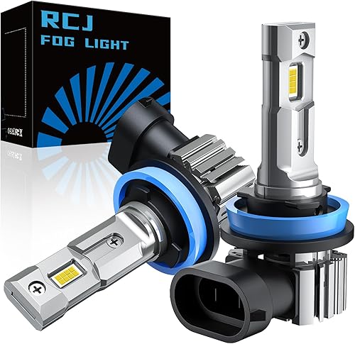 RCJ Bombillas LED H11, luces H8 H9 H16, 60 W, 16000 lm, luz antiniebla, 6000 K, blanco frío, reemplazo halógeno con ventilador de refrigeración,