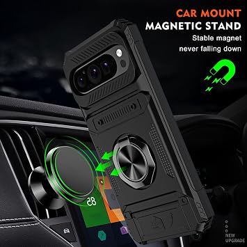 Google Pixel 9 Pro XL ケース ウォレット カードホルダー付き ブラック LM