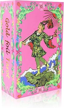 Black Lotus Gold Foil Tarot Cards Deck 78 Classic Cards with Guide Book in Magnetic Box Pink and Gold Design Waterproof for Beginners