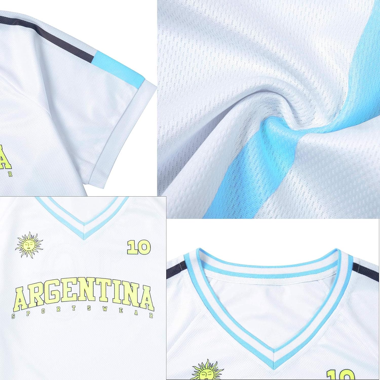 Soccer Jersey Shirts for Women Argentina Brazil Jersey Shirt Soccer Mom Tshirts Y2k V Neck Soccer Fans Tee Top - Image 7
