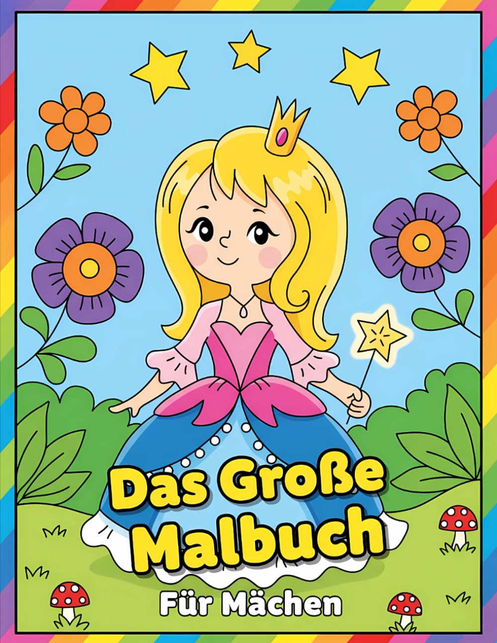 Das Große Malbuch Für Mädchen: Über 60 Seiten voller Fantasie – Entdecke Einhörner, Meerjungfrauen, Prinzessinnen, Tiere und Feen zum Ausmalen