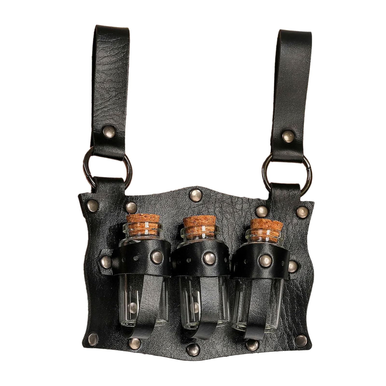 LUOFENG Medieval Potion Holder Cork Potion Bottle Cosplay Accessories Historical Belt for Renaissances and Fantasy Role Playing