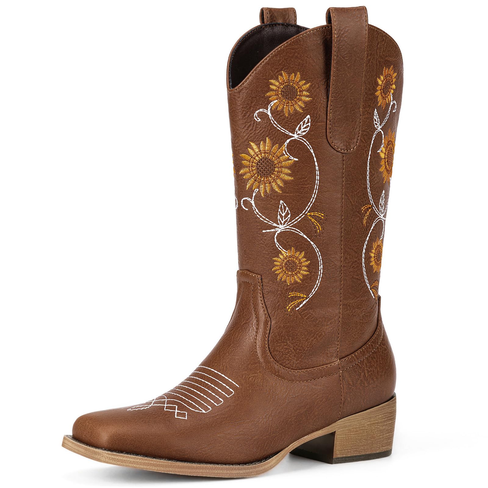 Cowboy Boots for Women - Sunflower Embroidery