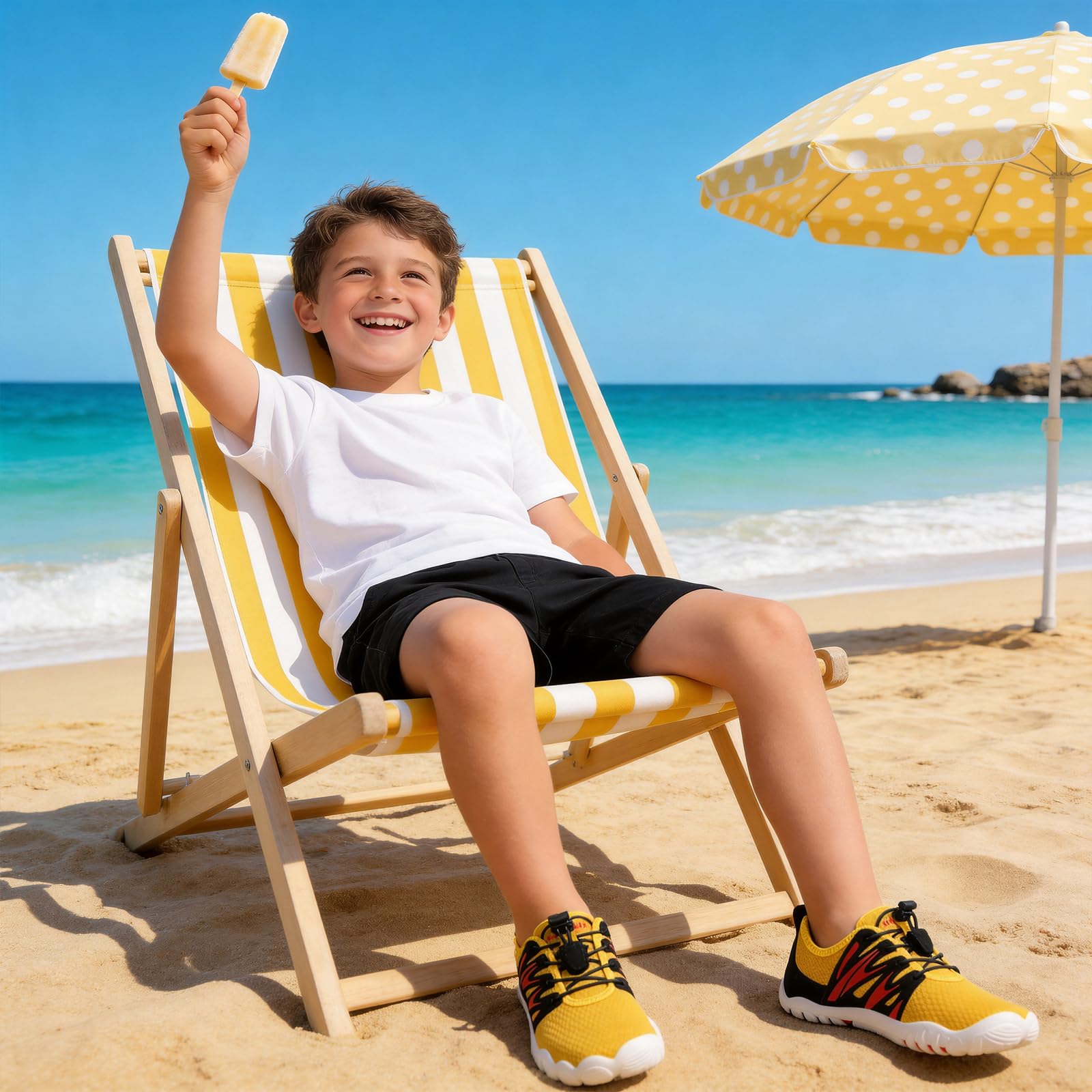 SAGUARO Badeschuhe Barfußschuhe Kinder - Breite Schnell Trocknend Leicht Weich - Strand Meer & Surfen, Gr.25-38