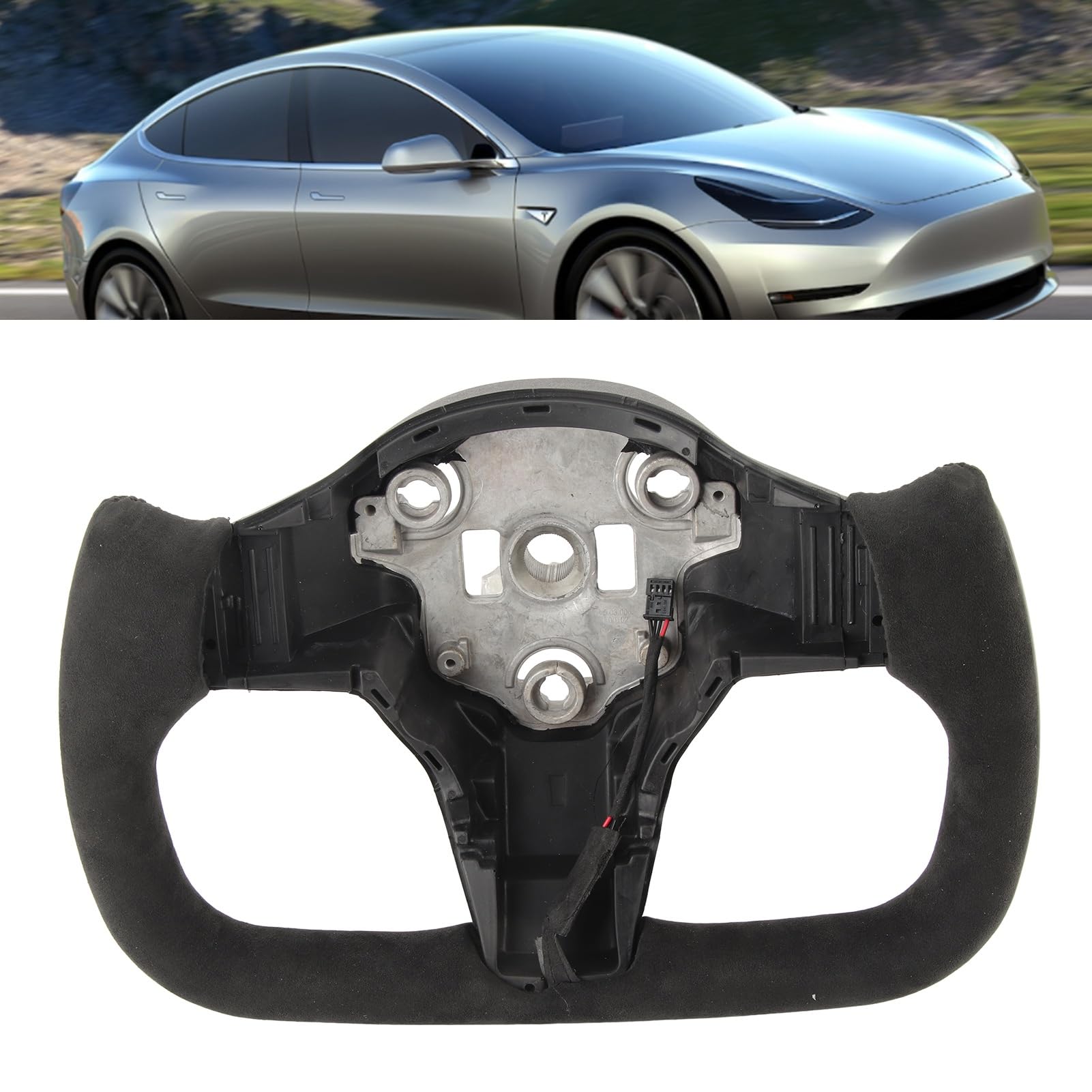 Volante con Forcella in Pelle Scamosciata con Finiture in Fibra di Carbonio, Perfetto per Y 2018+, Migliora la Tua Esperienza di Guida