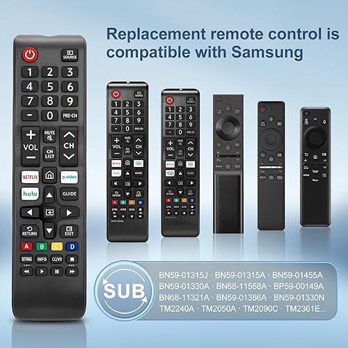 Vista 43 de Para Samsung -Smart -TV-Control Remoto-Reemplazo, Universal para todos los televisores QLED curvos de marco Samsung para televisores Samsung