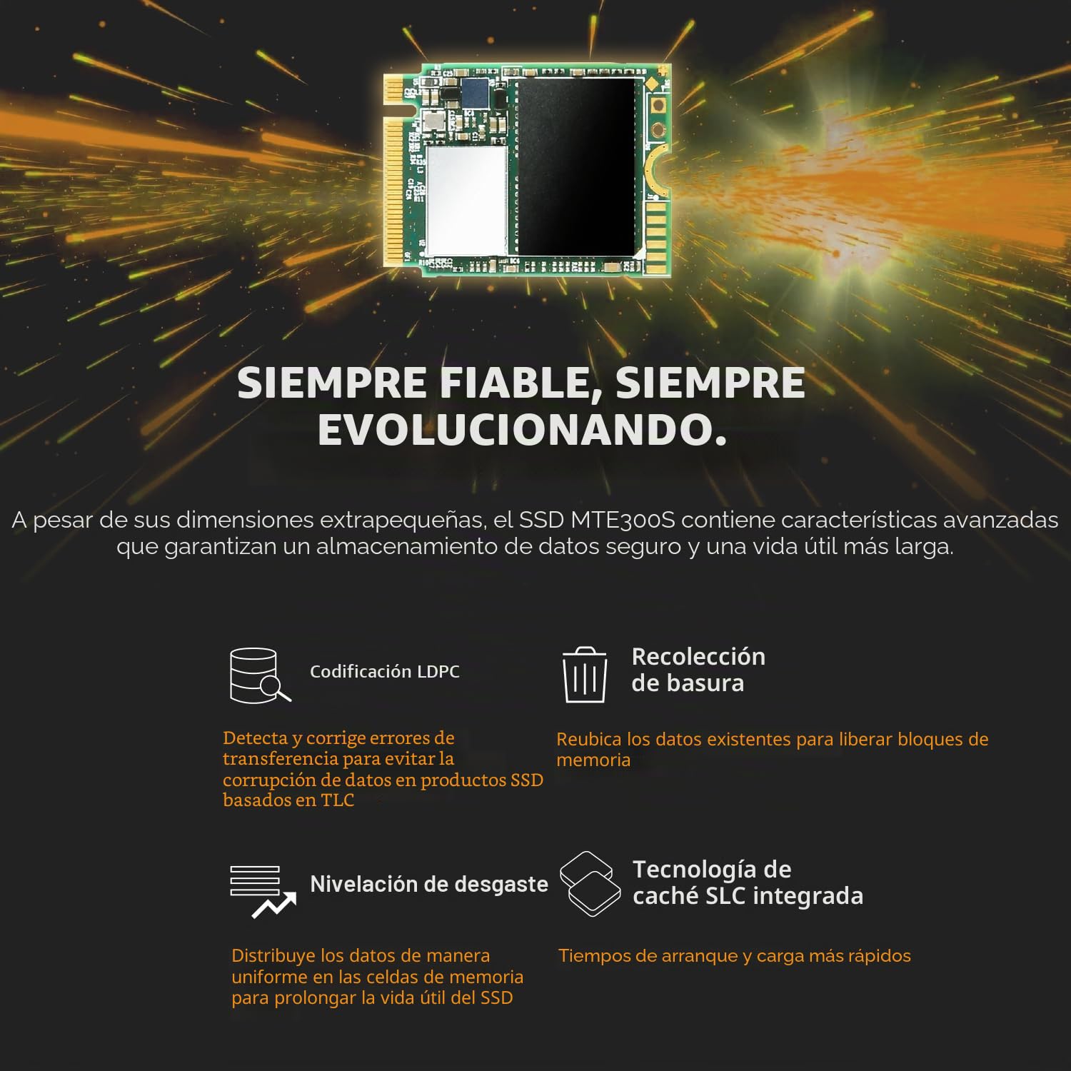 Transcend MTE300S 256GB NVMe PCIe Gen3 x4 M.2 2230 Internal Solid State Drive (SSD) 3D TLC NAND (TS256GMTE300S)