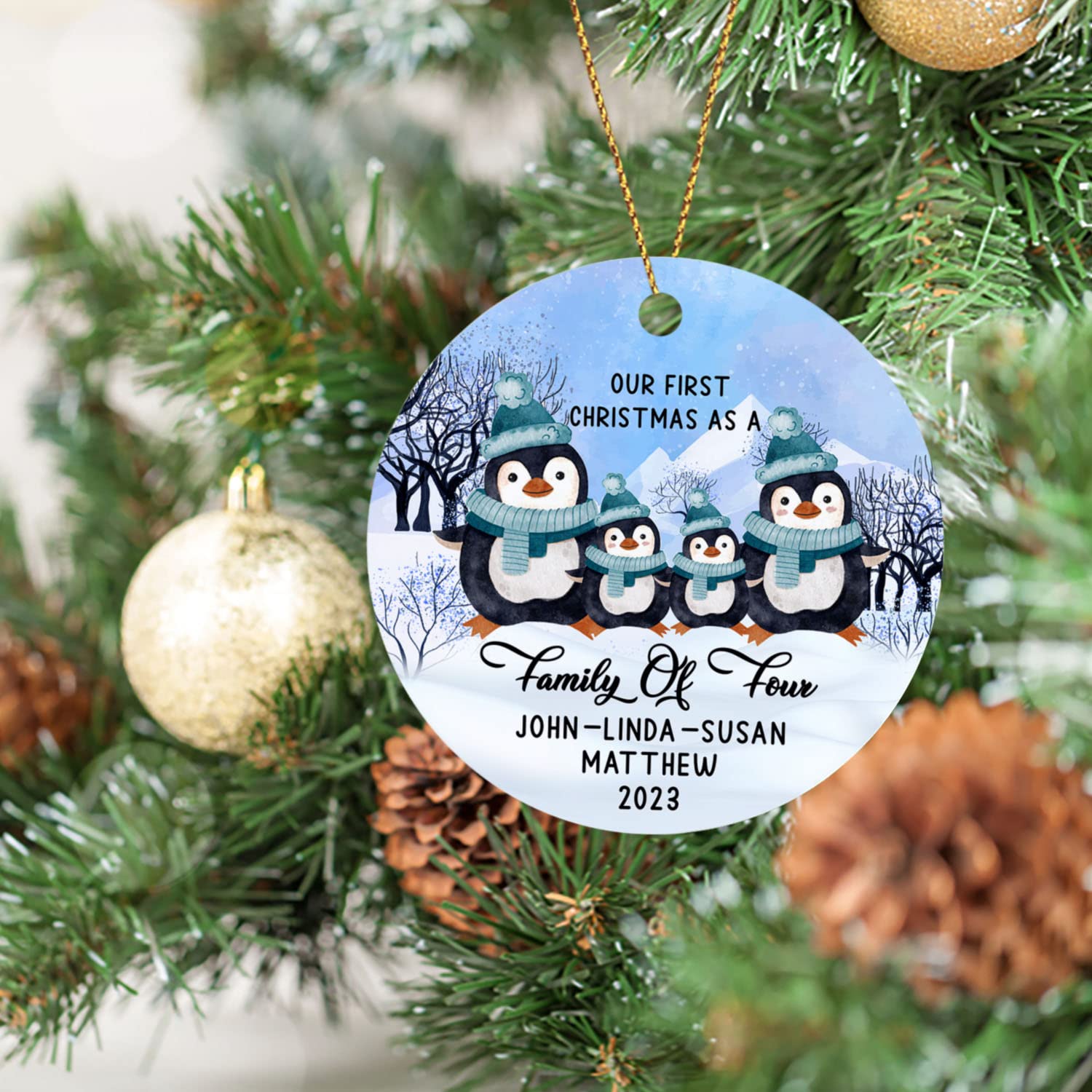Bas De Noël Personnalisé Avec Nom - Motifs Bonhomme De Neige, Renne, Pingouin, Broderie Qualité