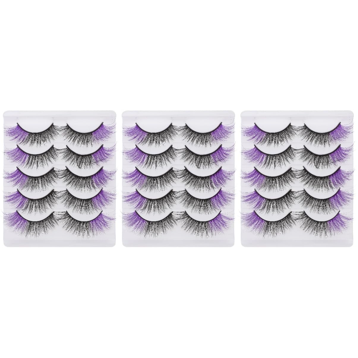 POPETPOP15 Pairs colored false eyelashes colored lashes extensions lash extension cosplay fake eyelashes faux lashes half lashes fake lash halloween purple Imitation extend