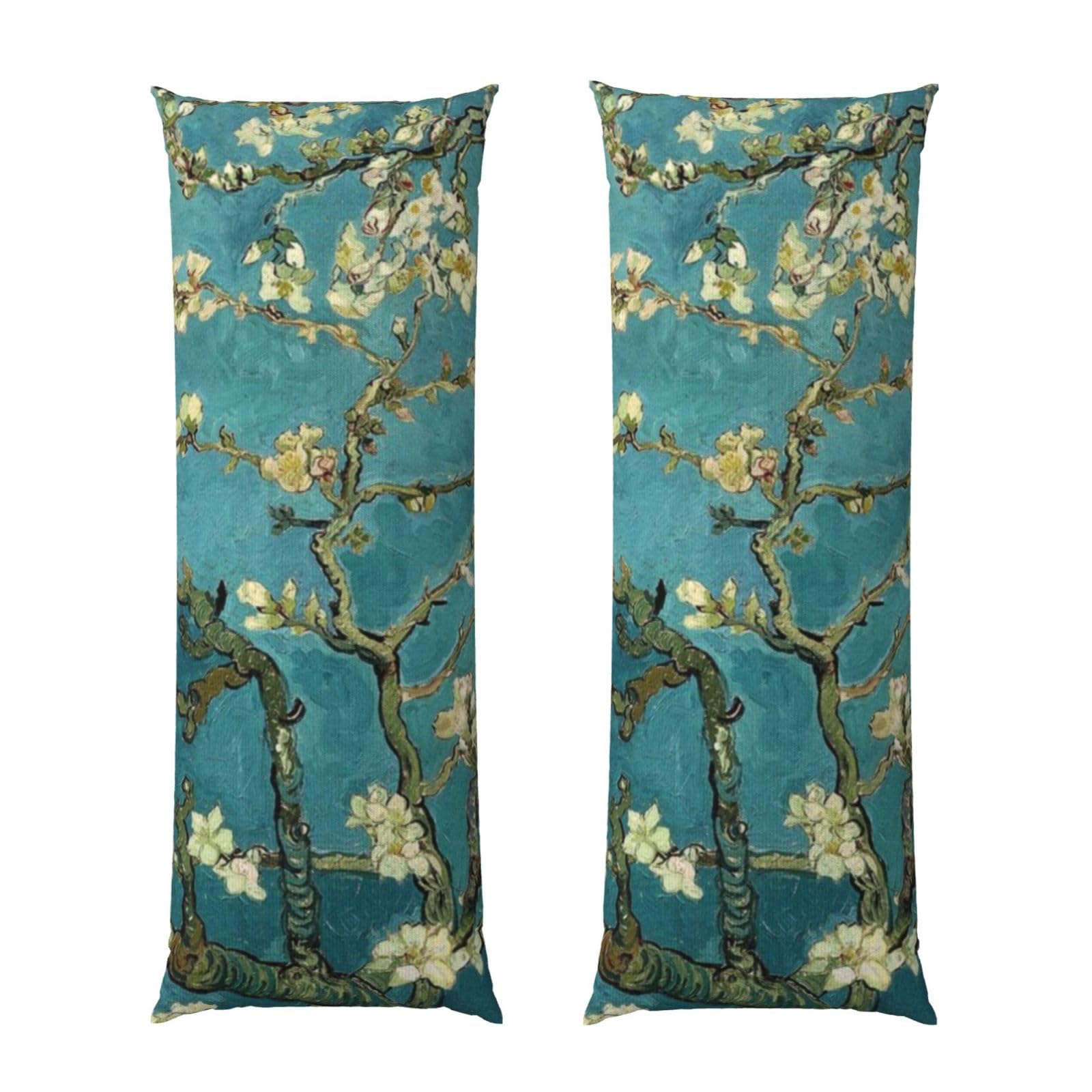 Housse de coussin fleurs d'amandier rectangulaire 51x137 cm