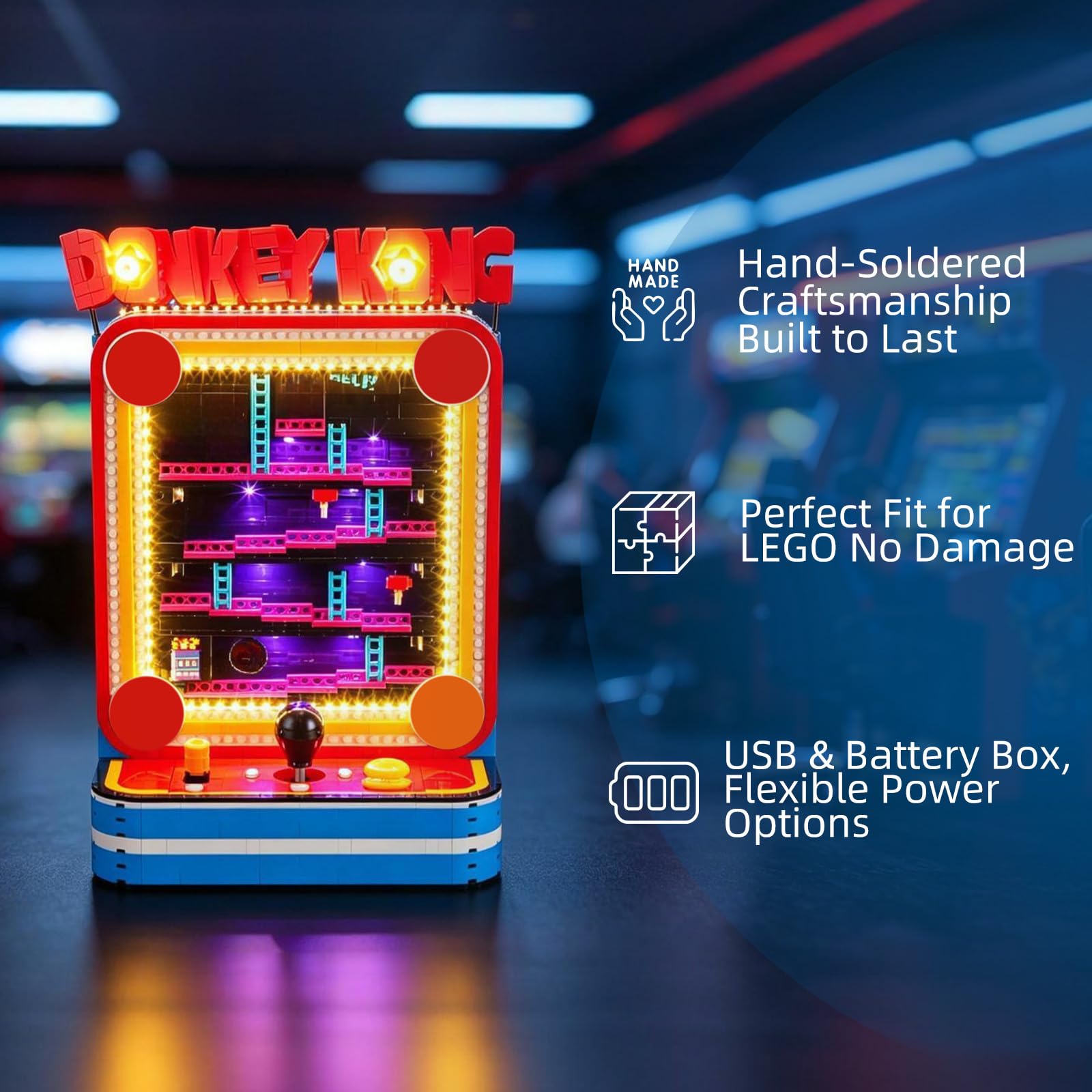 YEABRICKS Światło LED do modelu klocków Lego-72051 Donkey Kong Arcade (zestaw nie jest dołączony)
