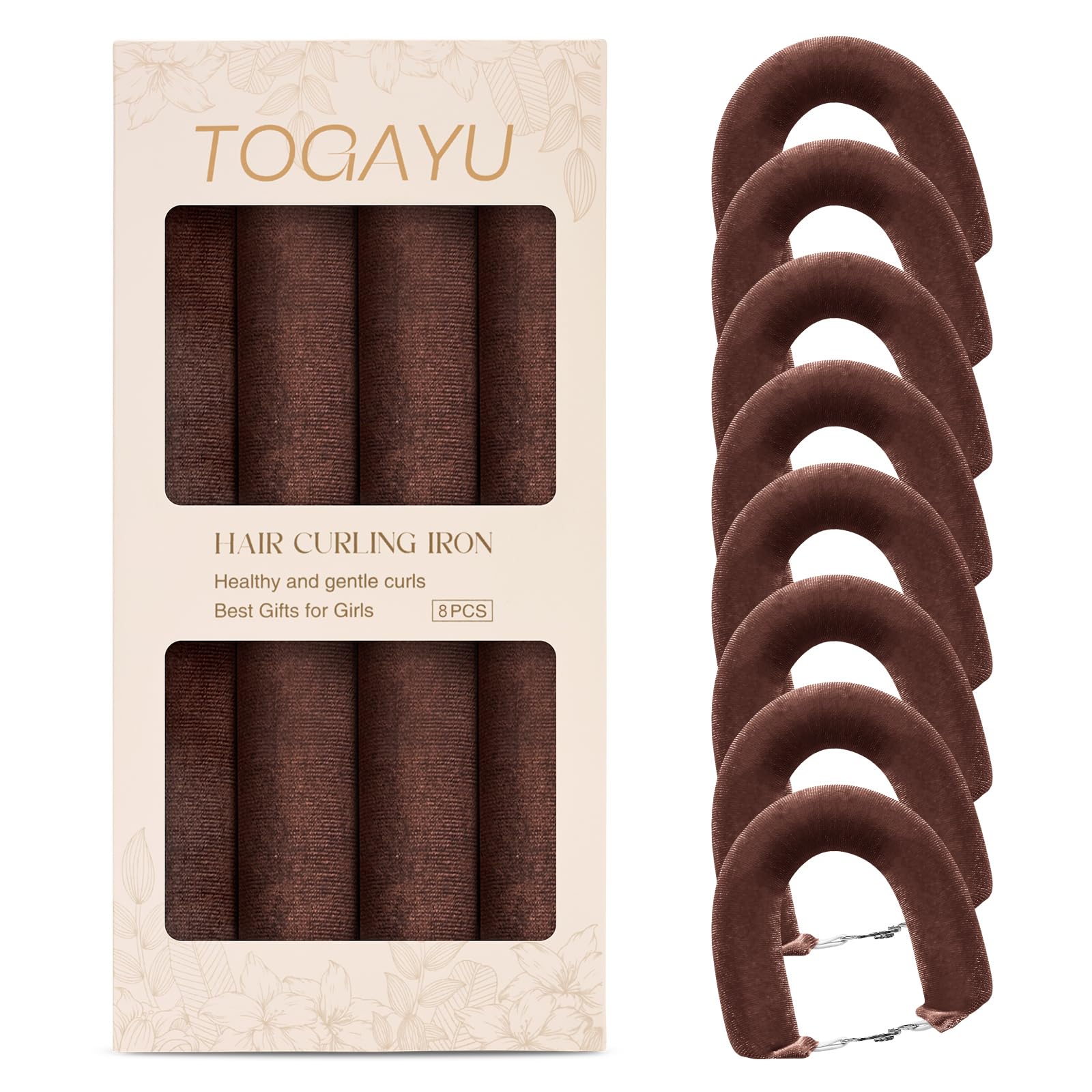 Photo 1 of Togayu Heatless Curls Overnight Set - Jumbo Overnight Hair Curlers to Sleep In, Soft Velvet Hair Rollers for Women, No Damage Curls Styling Tools 8pcs