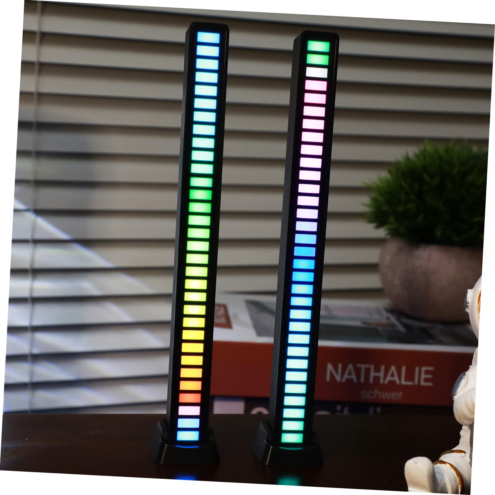 OSALADI 2Er Set Wiederaufladbare Rgb Rhythmus Lichtstangen Mit Sprachaktivierter Musiksteuerung Für Auto Schlafzimmer Und Party Beleuchtung