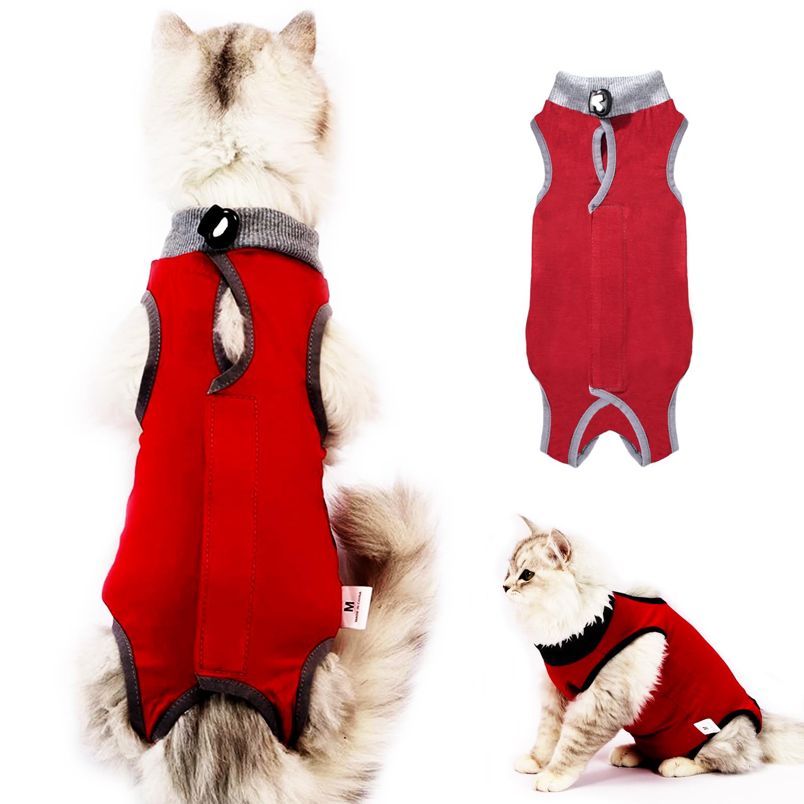 Cat Professional Recovery Suit,Body Suits for Abdominal Wounds or Skin Diseases,E-Collar Alternative for Cats, Onesie Cat Clothes After Surgery Collar & Cone Alternative — image 1