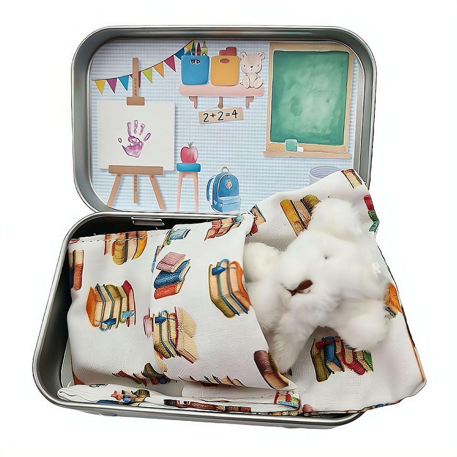 Personalized Graduation Bear, First Day at School Bear in a Box, Little Pocket Hug Mini Bear, Cute Plush Toy Stuffed Animal Tiny Companion Heartfelt Love Token for Birthday for Kids