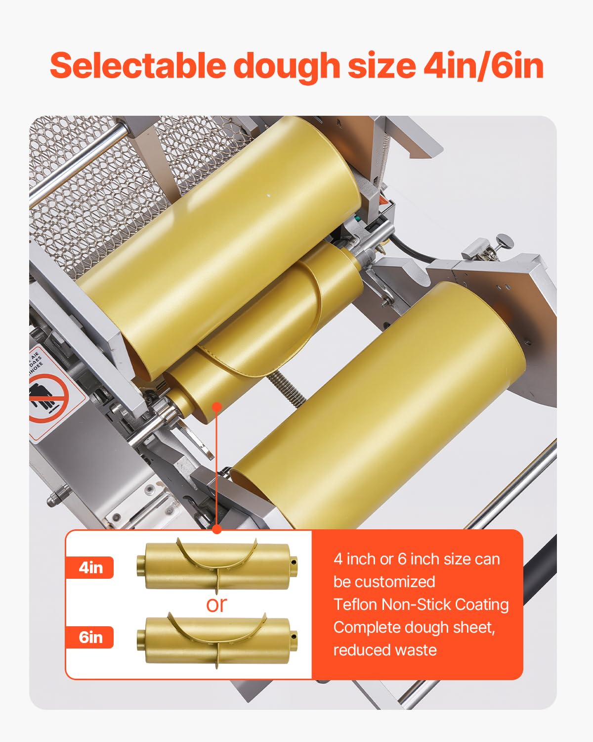 VEVOR Máquina Eléctrica para Hacer Tortillas de Maíz con Revestimiento Antiadherente y Dos Moldes, Adecuada para Productos como Sopas, Pita, Tortillas y Pizza, Chapatti, 710 x 490 x 450 mm