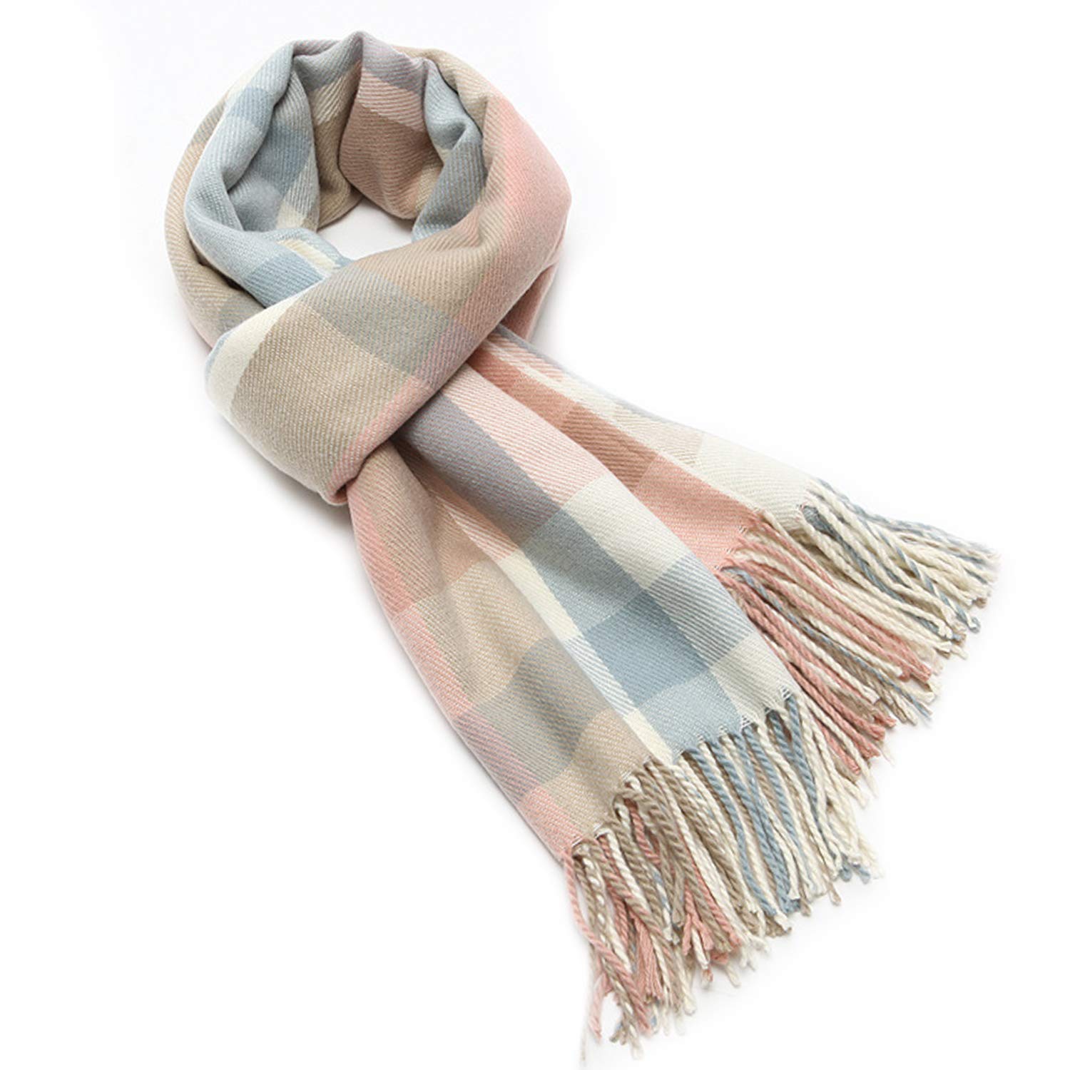 Chalier Fashion Winter Karierter Schal Damen Fransen, Geschenke für Frauen | Weich Warm Kratzfrei Karomuster Plaid Damenschal Winterschal Umhangschal für Teenager Mädchen Kleine Geschenke