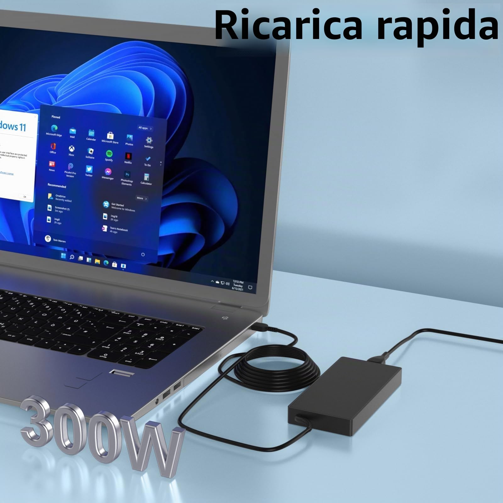 300W Adattatore Compatibile con Lenovo Legion Gaming Notebook 5 7 5i 7i Pro5 Pro5i Pro7 ThinkPad R9000P Y9000K Y9000X R7000P 9000K ADL300SDC3A SA10R16956 5A10W8628928989899 USB quadrati Tipi