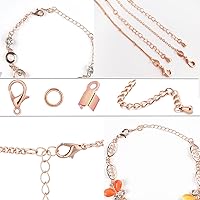 Vista 2 de Juego de 580 piezas de accesorios para fabricación de joyas, incluye 250 conectores de anillo de salto abiertos, 250 tapas de extremo de cable