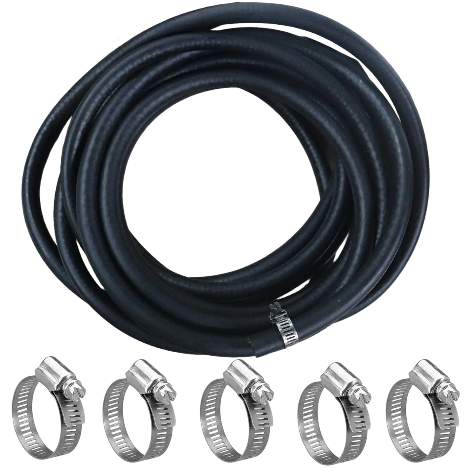 8mm Fuel Hose, 5/16 Inch Fuel Line Set 3 Meter with 16 Pcs Hose Clamps