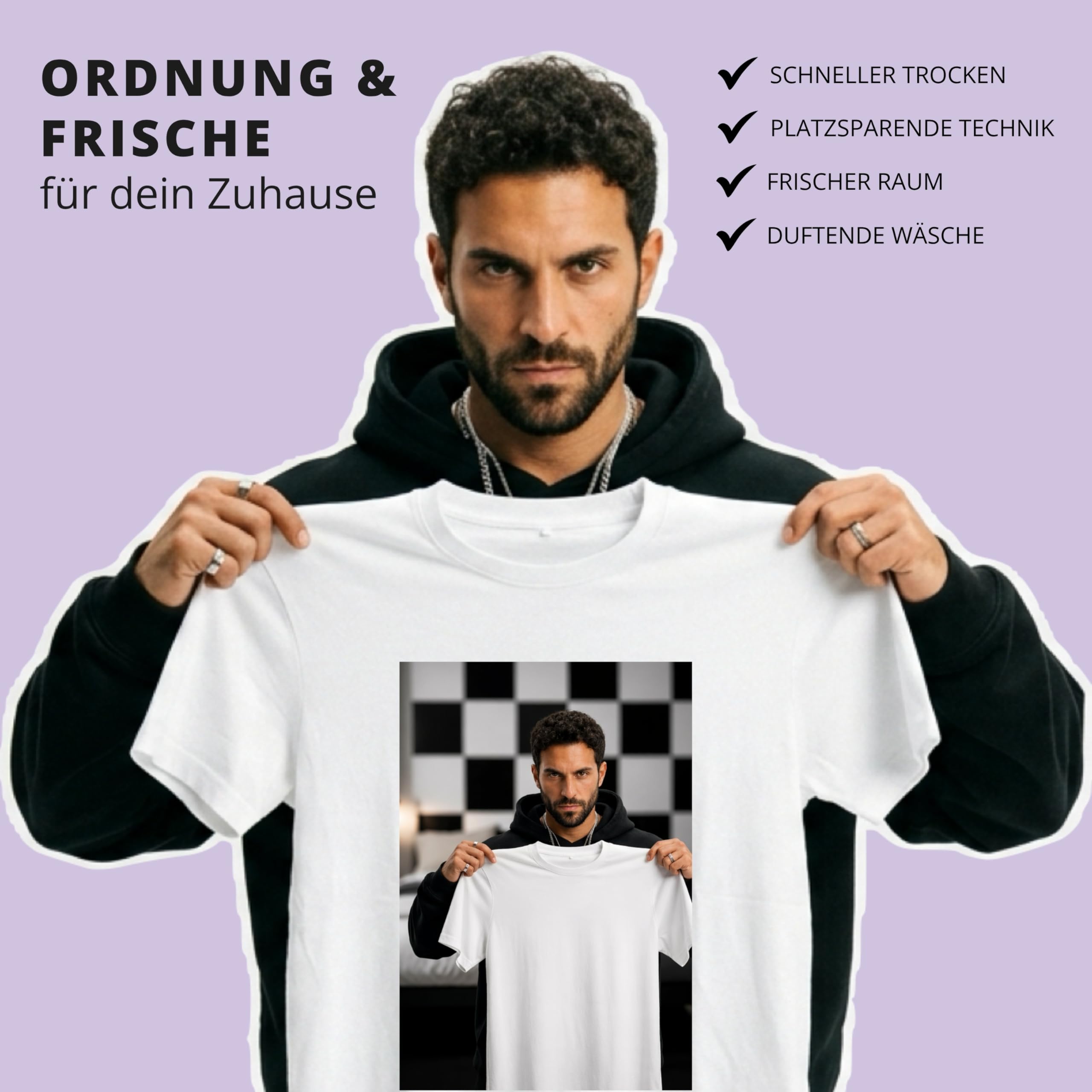 HEYDRY® Wäschetrockner für Wäscheständer – energiesparende Alternative zum Trockner, ohne Hitze, leise & kompakt, schnelleres Wäsche trocknen in Innenräumen, wäscheschonend, Made in Germany