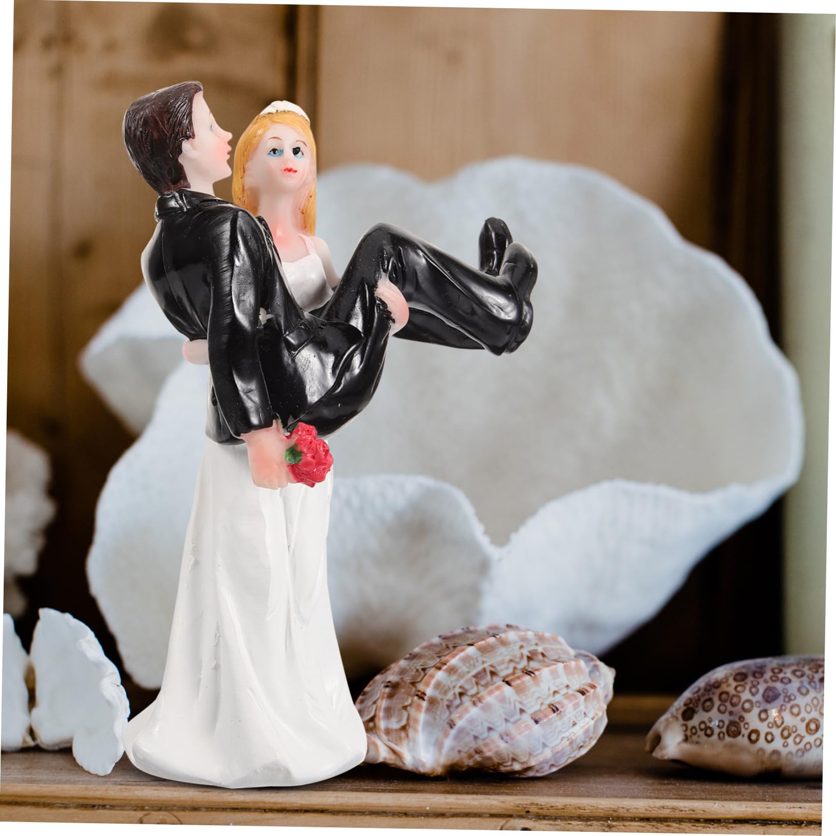 TOPBATHY 2st Kunsthandwerkliche Ornamente Aus Kunstharz Hochzeitsfigur Tortenaufleger Für Die Hochzeit Hochzeitsskulptur Figur Verzierung Für Braut Und Bräutigam Wohnzimmer Paarmodell Weiß