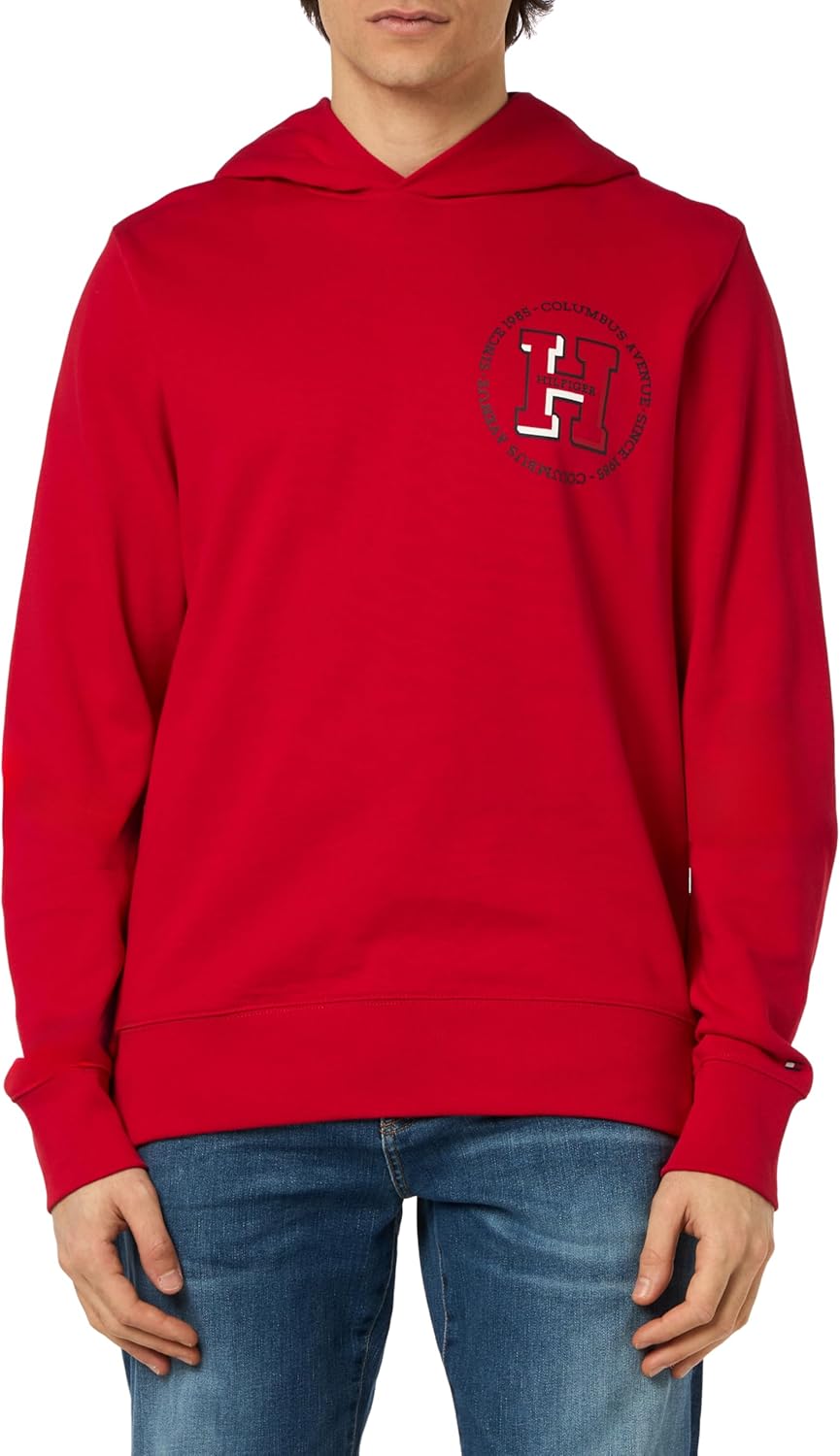 Tommy Hilfiger Felpa Uomo con Cappuccio XL Rosso (Primary Red) - Immagine 1