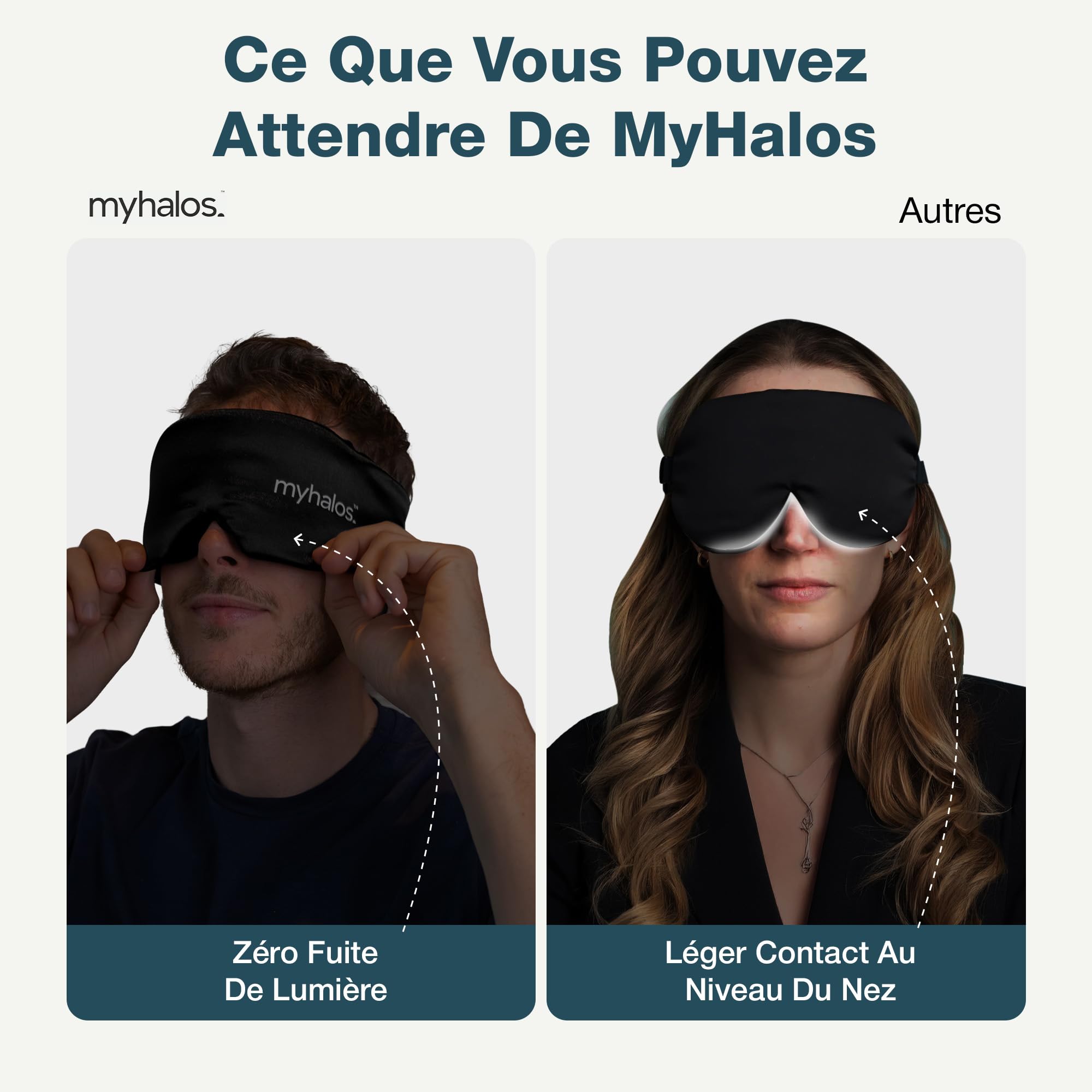MyHalos Masque de sommeil 3D en soie de mûrier pour homme et femme, bonnets, occultant, confortable pour dormir n’importe où, voyage, nuit