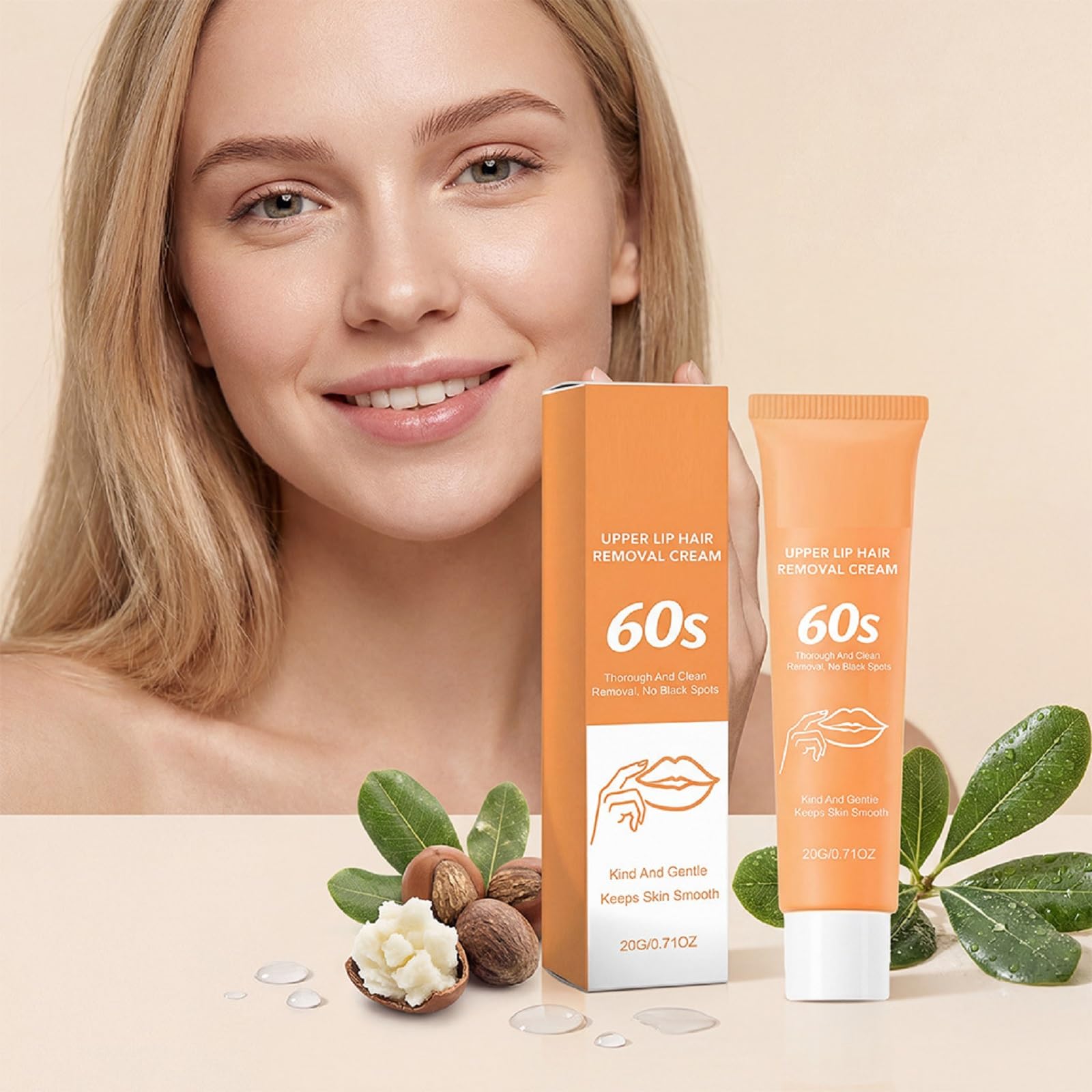Crema depilatoria viso (donne), epilatore labbro superiore, crema depilatoria viso azione rapida 60 secondi, depilazione del mento labbro superiore, mento, ascelle, idrata liscia (12pcs)