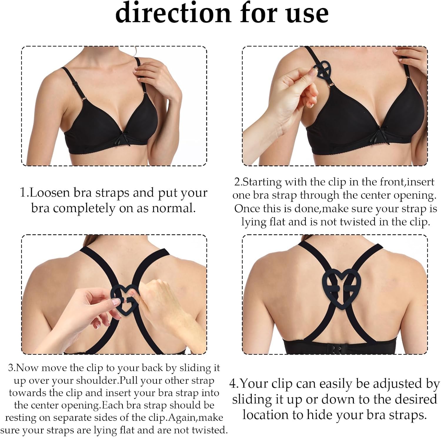 18 Pcs Bra Straps Clips Adjustable Non Slip Bra Clips for Racerback Bra Straps Holder Bra Extenders 2/3 Hook image 5