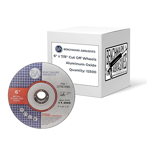 Miniatura 5 de Benchmark Abrasives Rueda de corte fino de calidad de óxido de aluminio de 6 pulgadas para metal y acero inoxidable de 0.045 pulgadas de grosor de