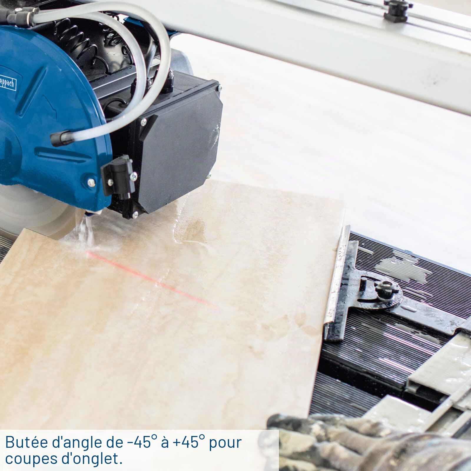 Scheppach Coupe-carrelage FS3600 | 900W | Hauteur de coupe 36mm | Disque de coupe Ø 200mm | Dimensions de la table 1290 x 400mm | Tête de coupe pivotante | Fonction plongée | Réservoir d'eau 30L
