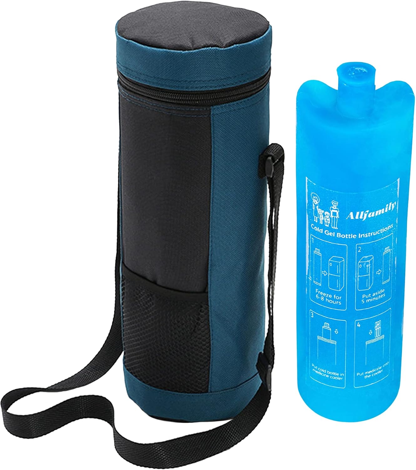 4ALLFAMILY Companion Soft Case Open Medicine Travel Cooler Diabetic Supplies Insulin Travel Case Travel Medicine Kit TSA Insulin Case Portable Medical Storage Diabetes Travel Case (Blue)