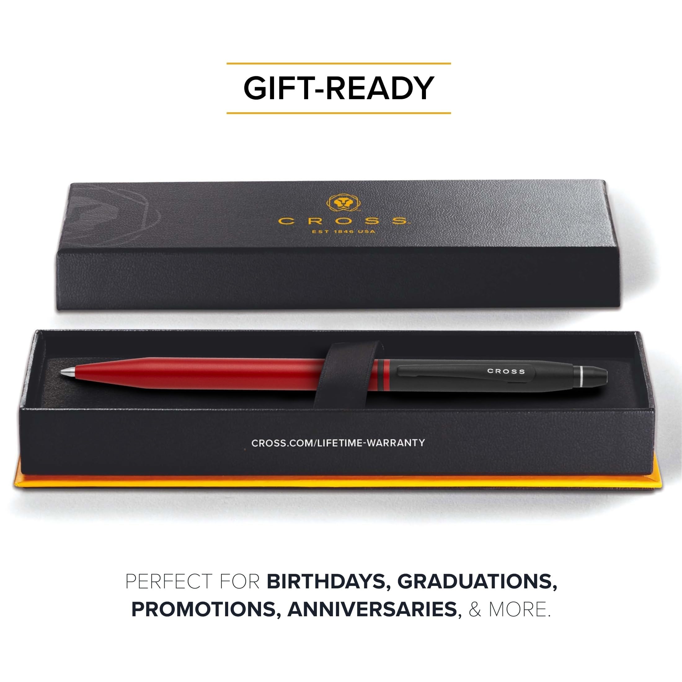 Cross Click Tuxedo - Penna a sfera con inchiostro rosso metallizzato satinato e nero
