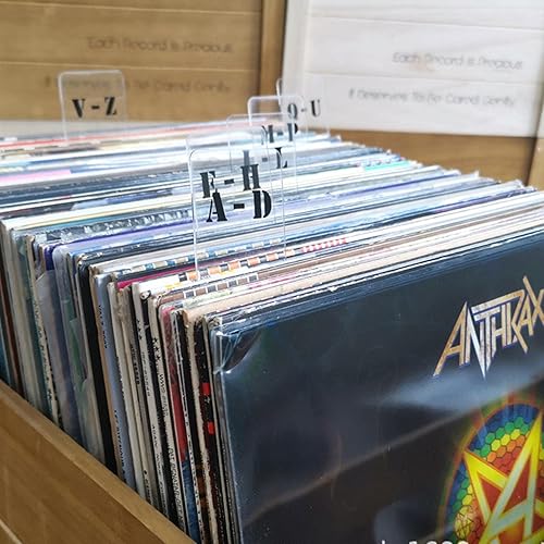 6 separadores de discos de vinilo A-Z, separador de discos de vinilo, pestaña del alfabeto, tarjeta de clasificación de CD de música, tarjetas del