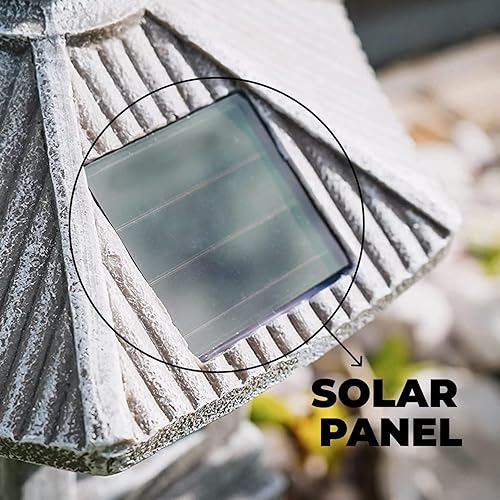 Miniatura 5 de VP Home Estatua de jardín de la pagoda estatua alimentada por energía solar decoración japonesa de jardín linterna zen para exteriores luz LED